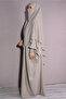Double Set Medina Silk Fabric Shawl and Dress Beige - 2