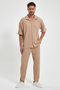 Twist Knitted Shirt Bottom Top Set - 3