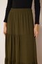 Khaki Seasonal Layered Skirt, Cotton Long Skirt, Casual Size Skirt, Comfortable Skirt, Hijab Skirt - 8