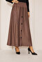 Thick Button Detailed Winter Long Ecrin Skirt, Long Skirt, Hijab Skirt, Winter Skirt, Skirt - 5