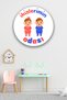 Twin Girl Boy's Room Painting Model, Wooden Door Wall Ornament, Twin Baby Home Decoration