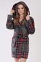 Women's Fleece Hooded Short Anthracite Dressing Gown C3T1N0O091 - 2