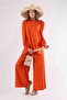 Balloon Sleeve Trousers Suit Orange