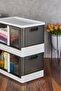 2-Piece Folding Stackable Double Lid Organizer Organizer Box Anthracite - 4