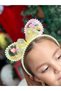 Transparent movable sequined fancy colored pom-pom with tulle bow minnie ears pom pom crown children's crown - 3