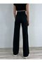 Isabella Black Lycra Super High Waist Loose Jeans Palazzo Trousers(SUPER HIGH) Wide Leg - 3