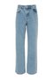Isabella Women's Blue Snow Wash Lycra High Waist Loose Leg Loose Jeans - 3