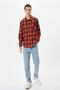 Orange Plaid Men's Shirt 4WAM60212HW - 2