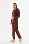 Brown Tunic Pants Twisted Pattern Set - 4