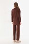 Brown Tunic Pants Twisted Pattern Set - 8