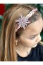 Elsa Anna frozen crystal stone glitter snowflake braid hair crown children's crown glitter pink