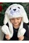 Imported Luxury Cute Plush White Seal Moving Pump Eared Hat Children Adult - 2