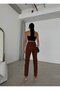 Women's Brown High Waist Soft Touch Relaxed Cut Mom Jean - 5