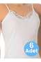Women's Cotton String Strap Laced Tank Top 6 Pieces - 6