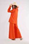 Balloon Sleeve Trousers Suit Orange - 5