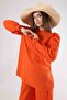 Balloon Sleeve Trousers Suit Orange - 2