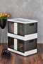 2-Piece Folding Stackable Double Lid Organizer Organizer Box Anthracite