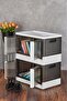 2-Piece Folding Stackable Double Lid Organizer Organizer Box Anthracite - 2