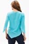 Three Quarter Sleeve Sile Cloth Rhodes Summer Blouse Turquoise Trkz - 2