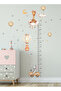 Giraffe Fox Balloon and Elephant Themed Height Meter Fun Sticker for Kids Room Wall Mirror Cabinet Door