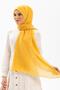 Plain Voile Fabric Shawl Mustard Hrd - 2