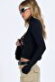 Turtleneck Finger Detailed Long Sleeve Basic Crop - 6