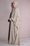 Double Set Medina Silk Fabric Shawl and Dress Beige - 3