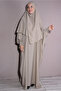 Double Set Medina Silk Fabric Shawl and Dress Beige