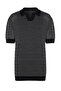Siyah Relaxed Kısa Kol Polo Yaka Triko T-shirt TMNSS23PO00026 - 7