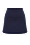 Dark Navy Blue Reflective Printed 2-Layer Inside Shorts Pocket Tennis Knitted Sports Shorts Skirt THMSS23SR00013 - 7