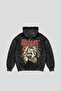 Washed Black Slipknot Back Printed Oversize Unisex Hoodie
