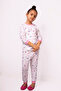 Girl's Interlock Fabric Knitted Basic Printed Pajama Set - 2