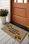 Forbidden to Bring Stress from Outside Jute Detailed PVC Based Thick Door Mat 45x75