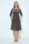 women's zippered line patterned cotton velvet dress