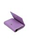 Women's Leather Mechanical Card Holder Wallet - Lilac - 5
