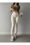 Women's Beige High-Waist Soft Touch Comfortable Fit Mom Jeans 2024