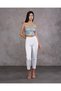Women's White Denim Jeans Button Detailed High Waist Mom Jean New 2024 - 2