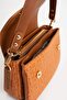 New Season Column Strap 4 Compartment Tan Women's Shoulder Bag 25x15cm PBU2174 - 3