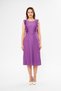 Women's Lined Stretch Fabric Sleeves Flywheel Detailed Purple Dress 084