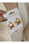 Gold bombed star women's earrings - 2