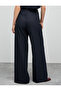 Wide Leg Trousers Fabric High Waist Pocket Detailed - 4