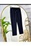 Carrot Skinny Leg Trousers with Elastic Waist Pockets - 2