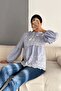 Balloon Sleeve Tassel Embroidered Blouse - 6