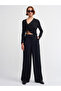 10364 Side V Front Gathered Sweater-Black - 3