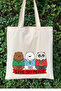 We Bare Bears, Kafadar Bears 3 Near Friendly Printed Raw Cloth Bag Tote Bag, Cloth Bag