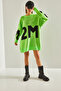 Women's Pistachio Green 2m Printed Oversize Knitwear Sweater Stk195 - 5