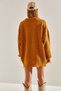Women's Camel Thessaloniki Knitted Openwork Detailed Oversize Knitwear Sweater Stk151 - 2