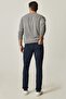 Men's Navy Blue 360 Degree All-Direction Stretch Slim Fit Slim Fit Cotton Flexible Comfortable Trousers - 3