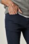 Men's Navy Blue 360 Degree All-Direction Stretch Slim Fit Slim Fit Cotton Flexible Comfortable Trousers - 4