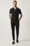Men's Black 360 Degree All-Direction Stretch Slim Fit Slim Fit Cotton Stretch Comfortable Trousers - 3